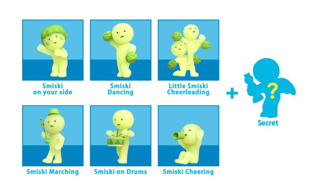SMISKI Cheer Series Mini Figure 6 Figures Glow In The Dark - Blind Box / Sealed Set