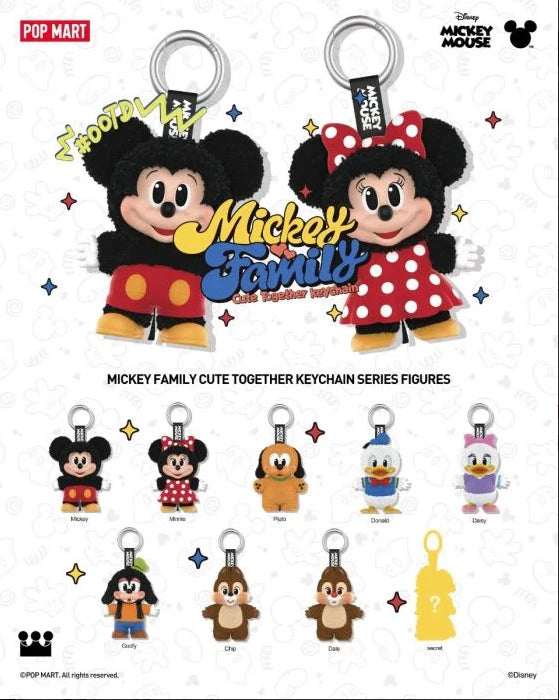 Pop Mart Mickey Family Cute Together Keychain Series Blind Box/ Sealed Set Authentic