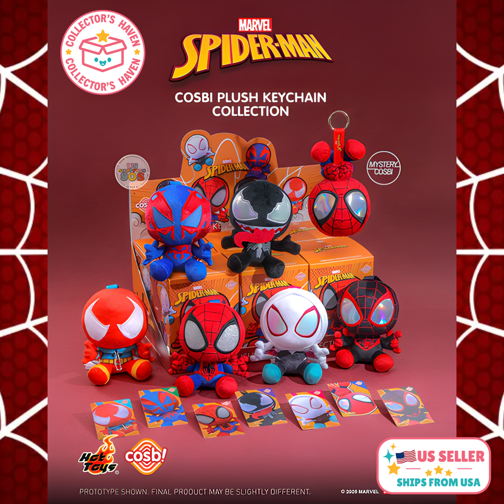 Hot Toys Cosbi Marvel Spider‑Man Blind Box Plush Keychain