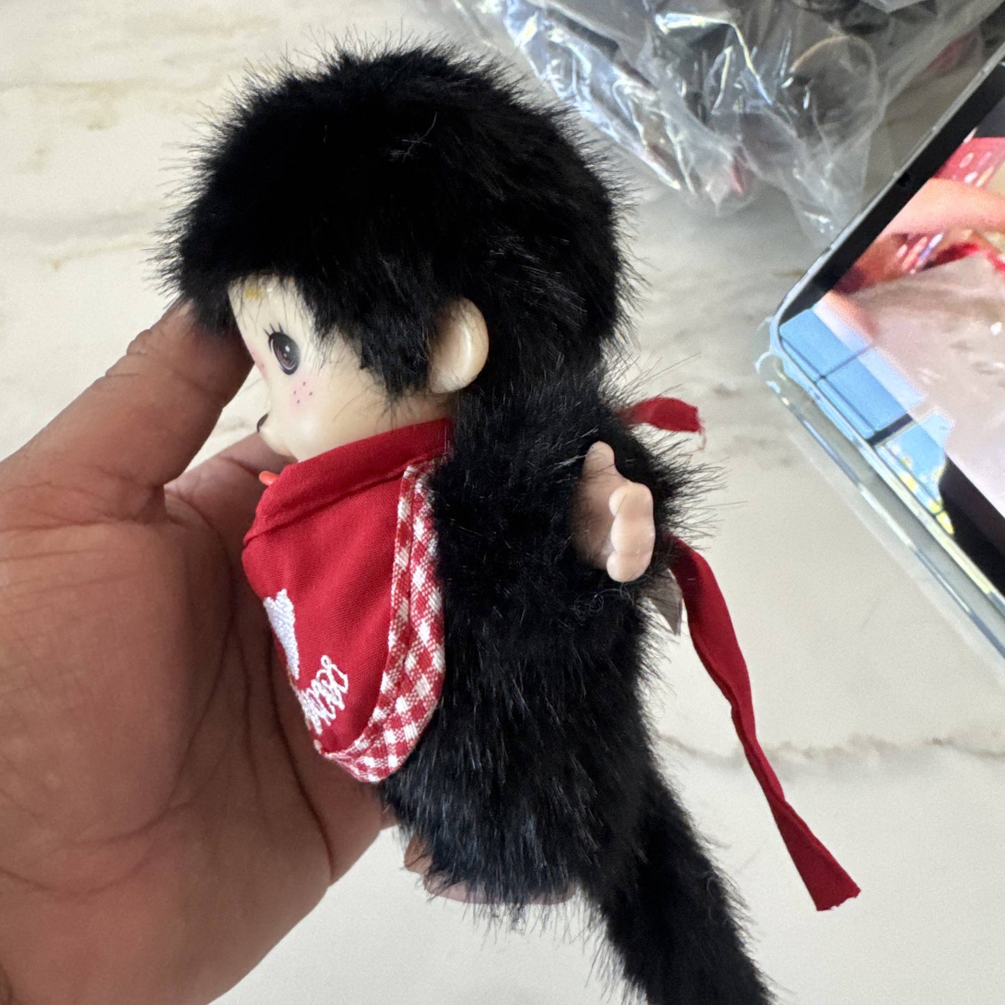 Monchhichi Brown Plush Doll with tag size Key Chain Kawaii - Boy/Girl Authentic