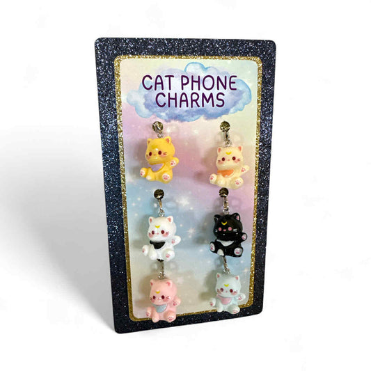 Mini Cat Phone Charms Lucky Figure - Collector's Haven Exclusive