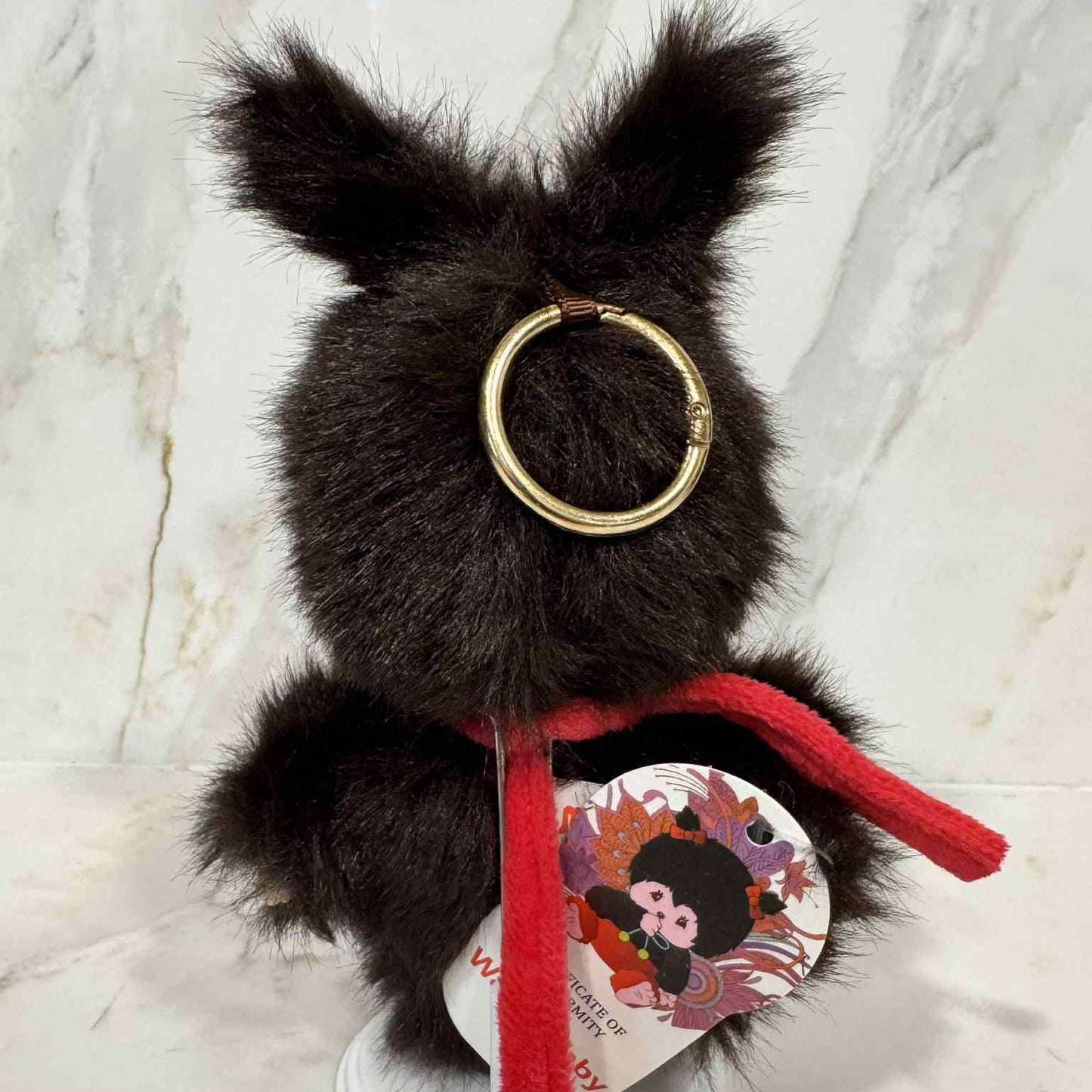 Monchhichi Brown Plush Doll with tag size Key Chain Kawaii - Boy/Girl Authentic