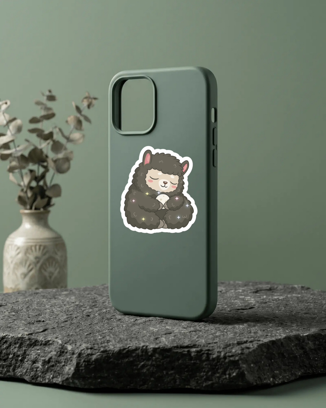 Stardust Snuggle Alpapa™ 3" Die-Cut Sticker