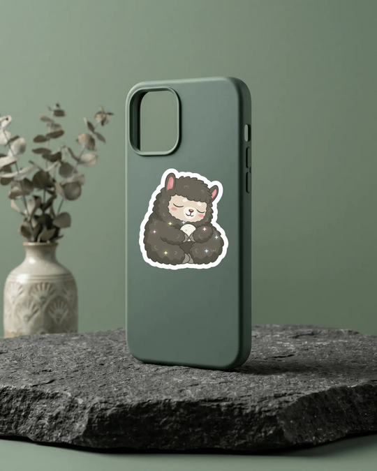 Stardust Snuggle Alpapa™ 3" Die-Cut Sticker