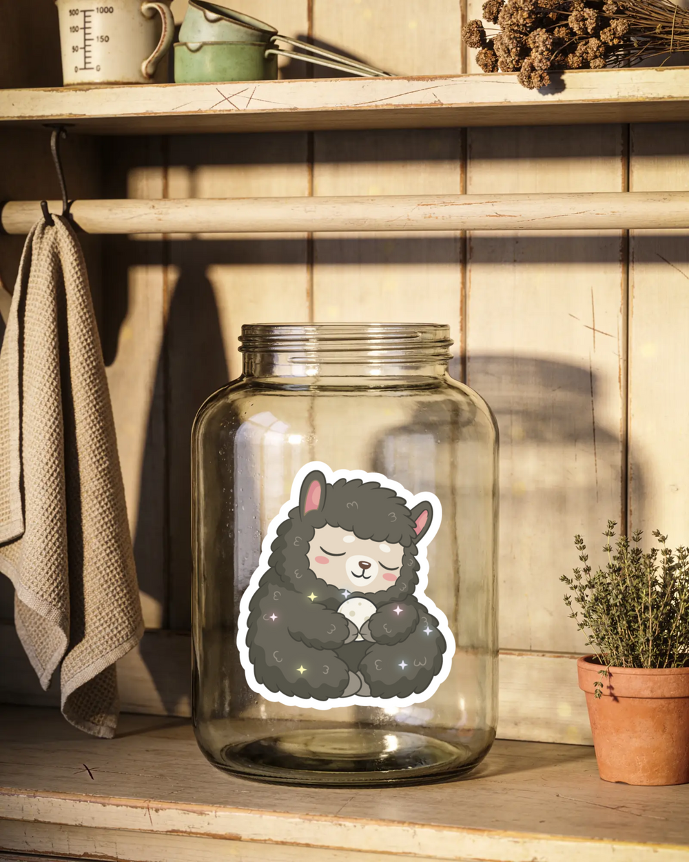 Stardust Snuggle Alpapa™ 3" Die-Cut Sticker